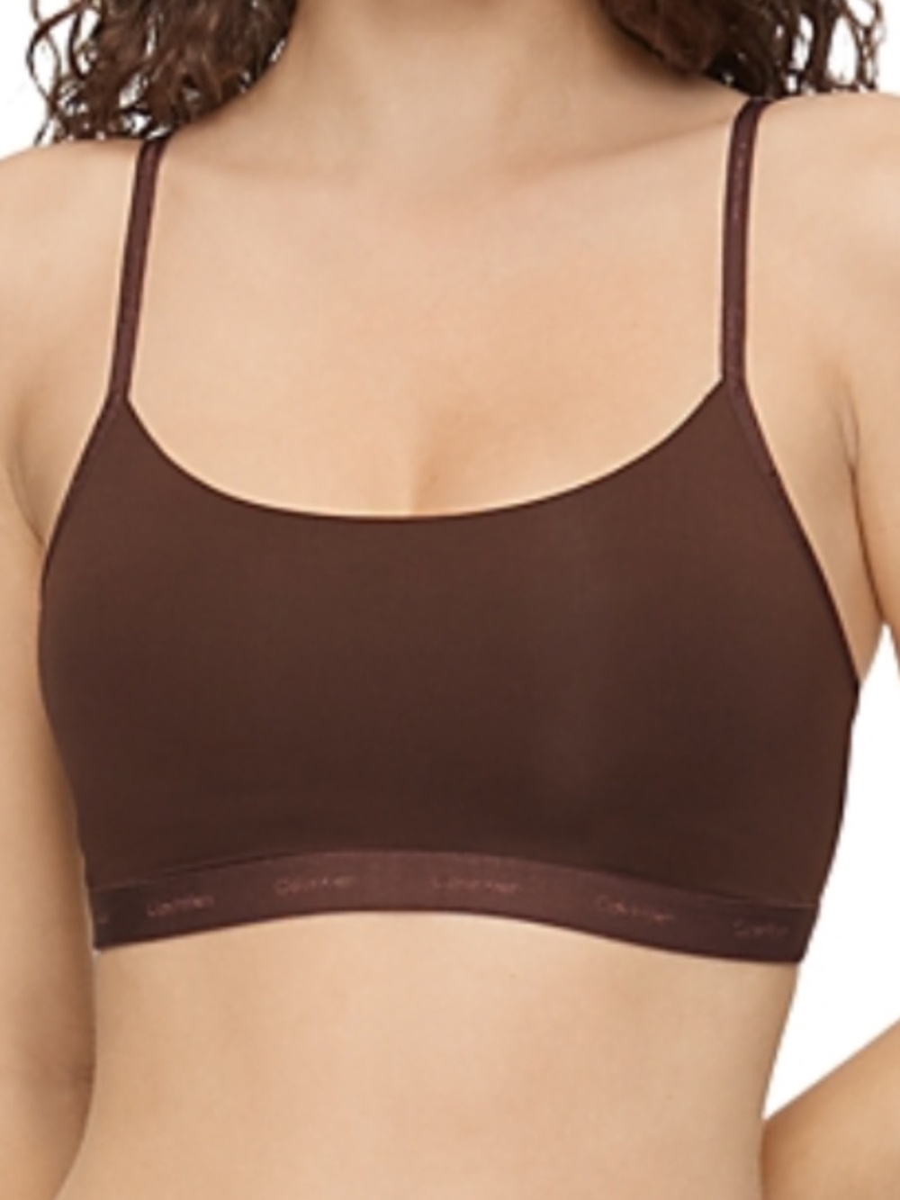 Calvin Klein Form to Body Naturals Unlined Bralette Large Umber